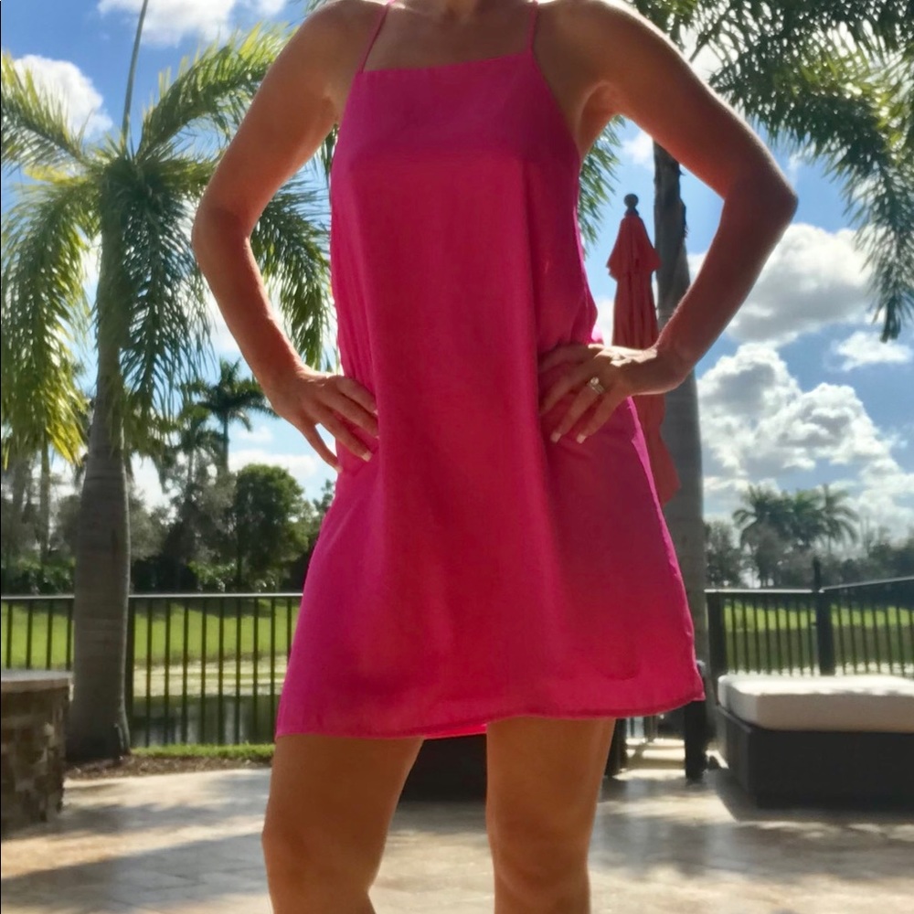 Pink silk dress
